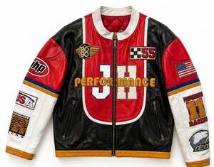 Jeff Hamilton Racing Leather Jacket Retro Style